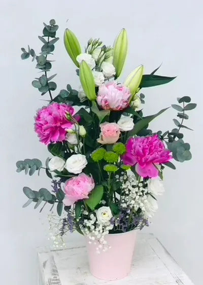 Composition Florale haute, Fleurs de Saison