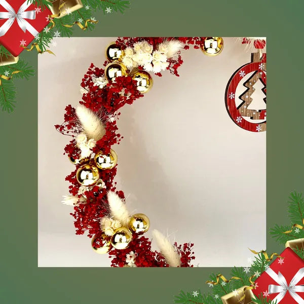 NOËL, Couronne de Noël ROUGE, Décoration, Idée cadeau de Noël