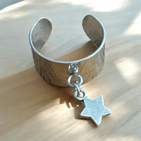 Bague manchette, Acier inoxydable argent, à personnaliser